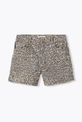 Short en toile motif léopard