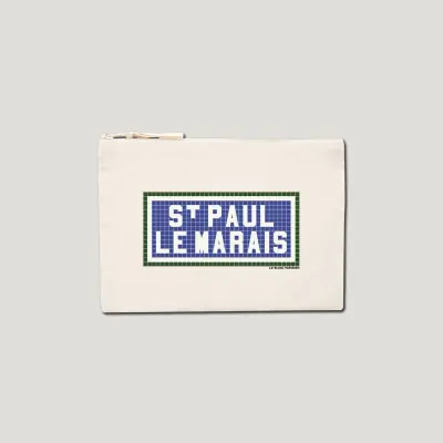 POCHETTE IMPRIMÉE - SAINT PAUL LE MARAIS - ÉCRU
