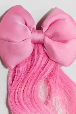 Barrette avec extensions - Rose/couleurs de l'arc-en-ciel
