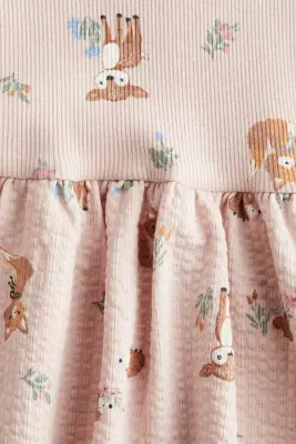 Robe en coton côtelé - Rose clair/daims