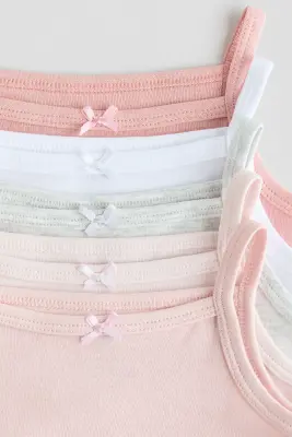 Lot de 5 bodies en coton - Rose clair/gris clair chiné