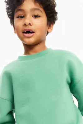 Sweat oversize à l'intérieur brossé - Vert