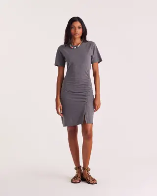Robe Floréal gris anthracite