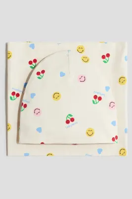 Ensemble 2 pièces bonnet et snood - Crème/SmileyWorld®