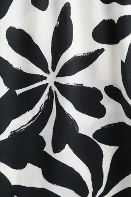 Short en lyocell - Blanc/motif noir