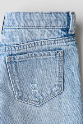 Short frangé en denim - Bleu denim