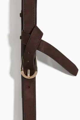 Ceinture à double bride - Marron foncé