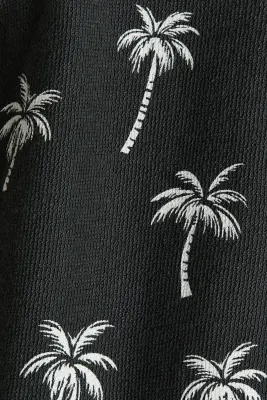 Barboteuse en coton éponge - Gris foncé/palmiers