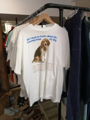 T-shirt vintage Hanes imprimé chien