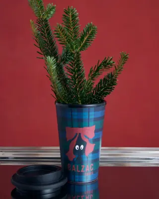 Travel mug tartan vert et marine