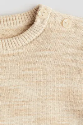 T-shirt en maille de coton - Beige clair