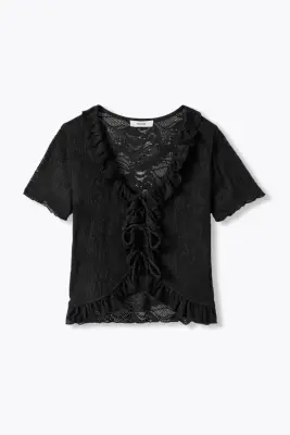 T-shirt dentelle et volants