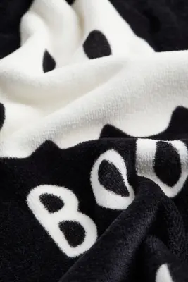 Essuie-mains en tissu éponge avec motif imprimé - Noir/Booo