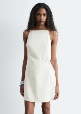 Robe courte en lin - Blanc