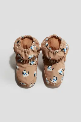 Chaussons déperlants - Beige foncé/chiens