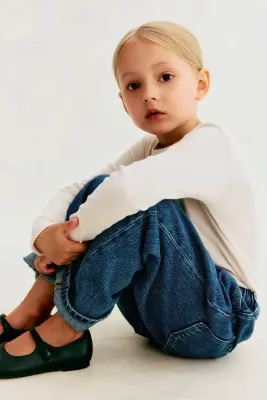 Jean à jambes larges - Bleu