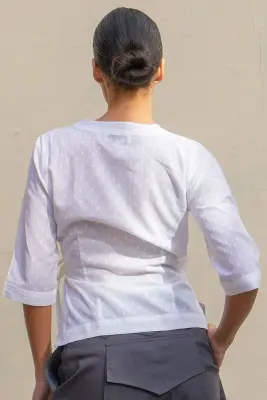 Chemise kimono cache-cœur Plumetis