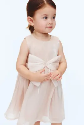 Robe en organza avec nœud - Rose ancien clair