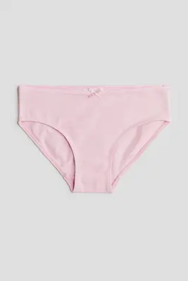 Lot de 10 culottes en coton - Rose clair/blanc