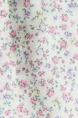 Short en twill - Blanc/fleuri