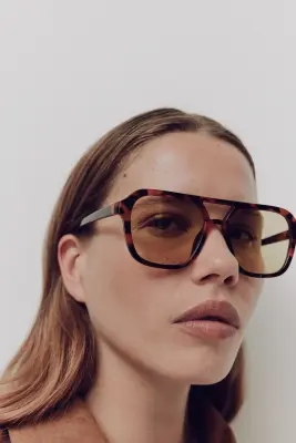 Lunettes de soleil - Marron/motif écaille de tortue