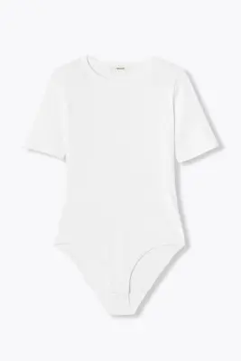 Body uni jersey côtelé Femme