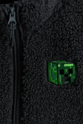 Veste sans manches en tissu Teddy bear avec motif - Gris foncé/Minecraft