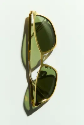 Fines lunettes de soleil cat-eye - Doré