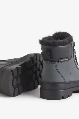 Bottines imperméables à lacets - Gris foncé