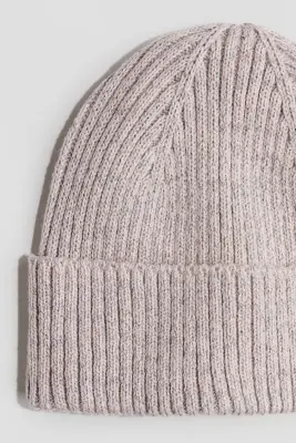 Bonnet réfléchissant en maille côtelée - Rose clair chiné