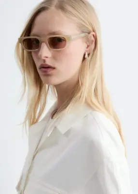 Lunettes de soleil à monture étroite - Jaune