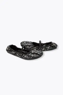 Ballerines-babies cuir perlé