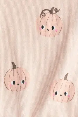 T-shirt en coton imprimé - Rose/citrouilles