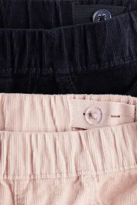 Lot de 2 jeggings en velours côtelé - Rose/bleu marine