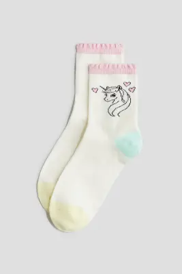 Lot de 7 paires de chaussettes - Rose/licornes