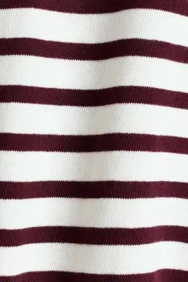 Top en coton - Blanc/rayures rouge foncé