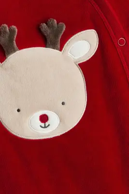 Pyjama en velours - Rouge/renne