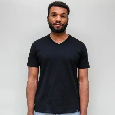 T-shirt Martin col V noir