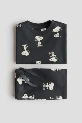 Ensemble imprimé 2 pièces - Gris foncé/Snoopy