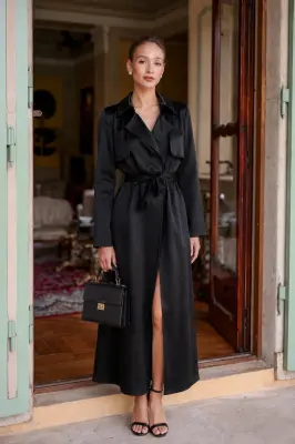 Cameron Satin Trenchcoat