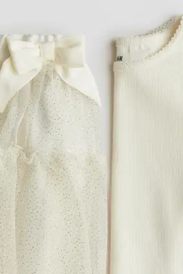 Ensemble 2 pièces avec top et jupe - Blanc