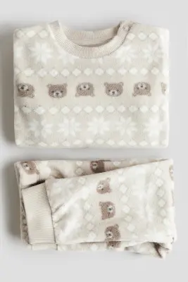 Pyjama en polaire - Beige clair/ours