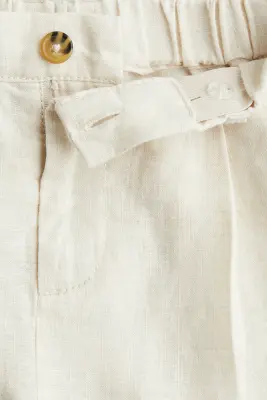 Pantalon loose en lin - Beige clair
