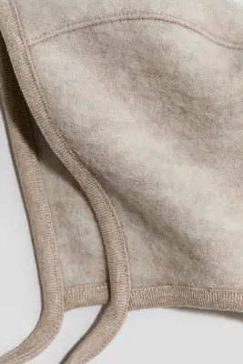 Bonnet béguin en polaire de laine mélangée - Beige