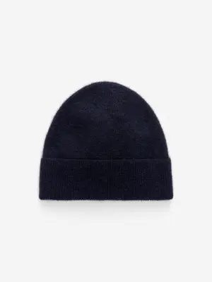 Bonnet en mélange de laine et d'alpaga - Bleu foncé
