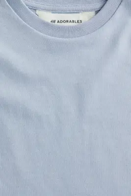 T-shirt loose en coton pima - Bleu clair