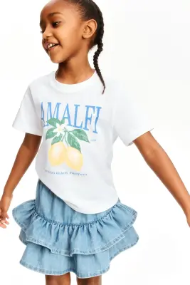 Lot de 5 T-shirts en coton - Blanc/Amalfi