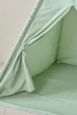 Tipi Enfant En Toile - Été - Vert Menthe
