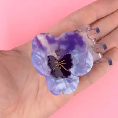 Pince à cheveux Pensée mauve une fleur Coucou Suzette