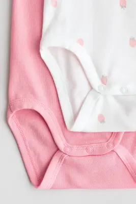 Lot de 2 bodies sans manches en coton - Rose/fraises